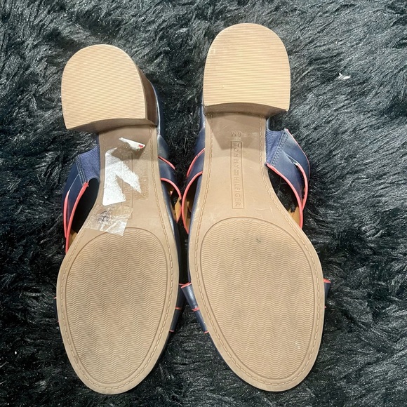 Tommy Hilfiger Enna Blue Blocked Open Toed Sandals - Picture 2 of 4